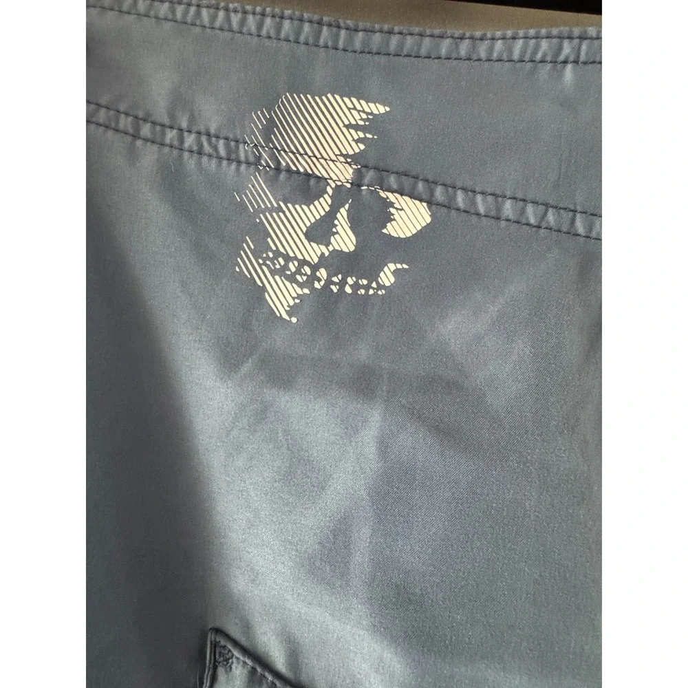 Salt Life SLX‑QD Board Shorts Men's 36x10 Skull Graphic Blue Pocket Cord Closure